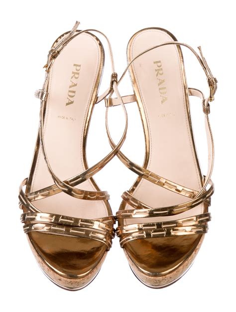 prada gold heels sandal|sandal prada original.